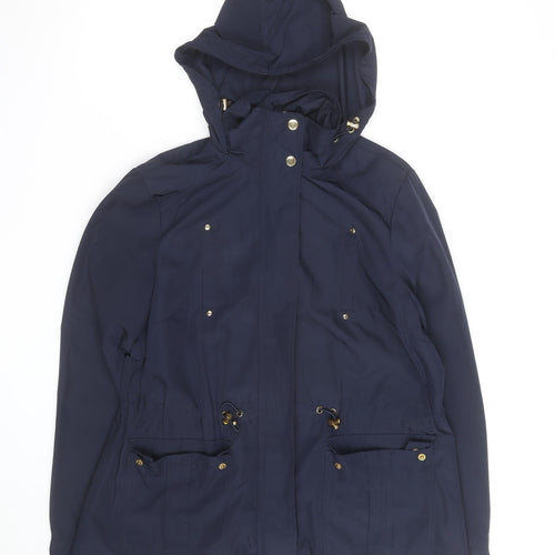 Papaya Weekend Women's Blue Hooded Parka Jacket Size 14