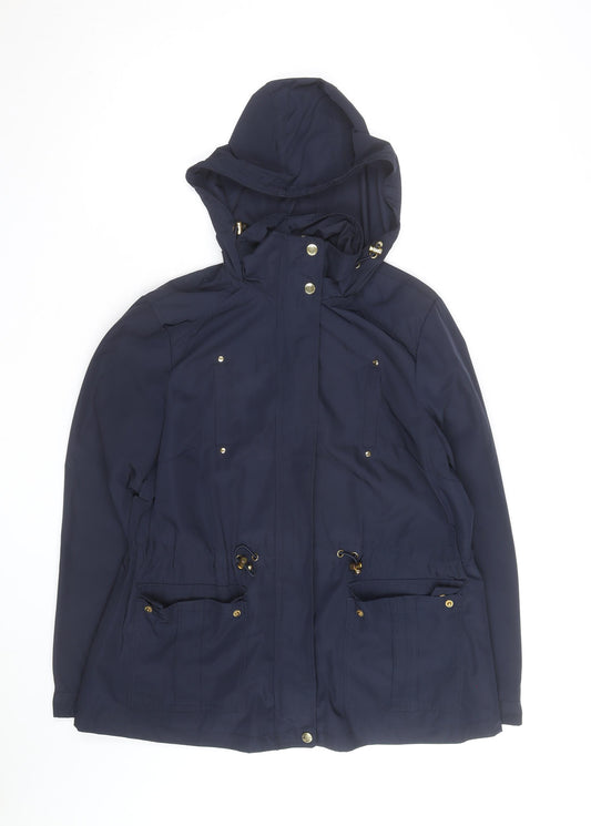Papaya Weekend Women's Blue Hooded Parka Jacket Size 14