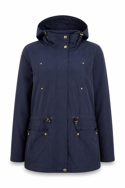 Papaya Weekend Women's Blue Hooded Parka Jacket Size 14
