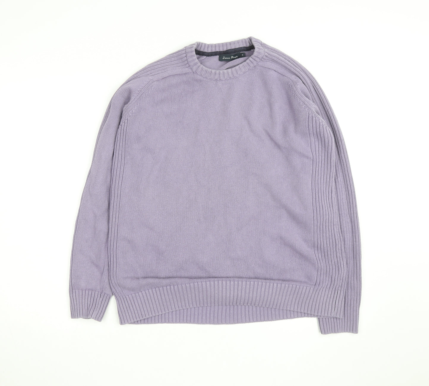 James Pringle Men's Purple Cotton Crew Neck Jumper Size M
