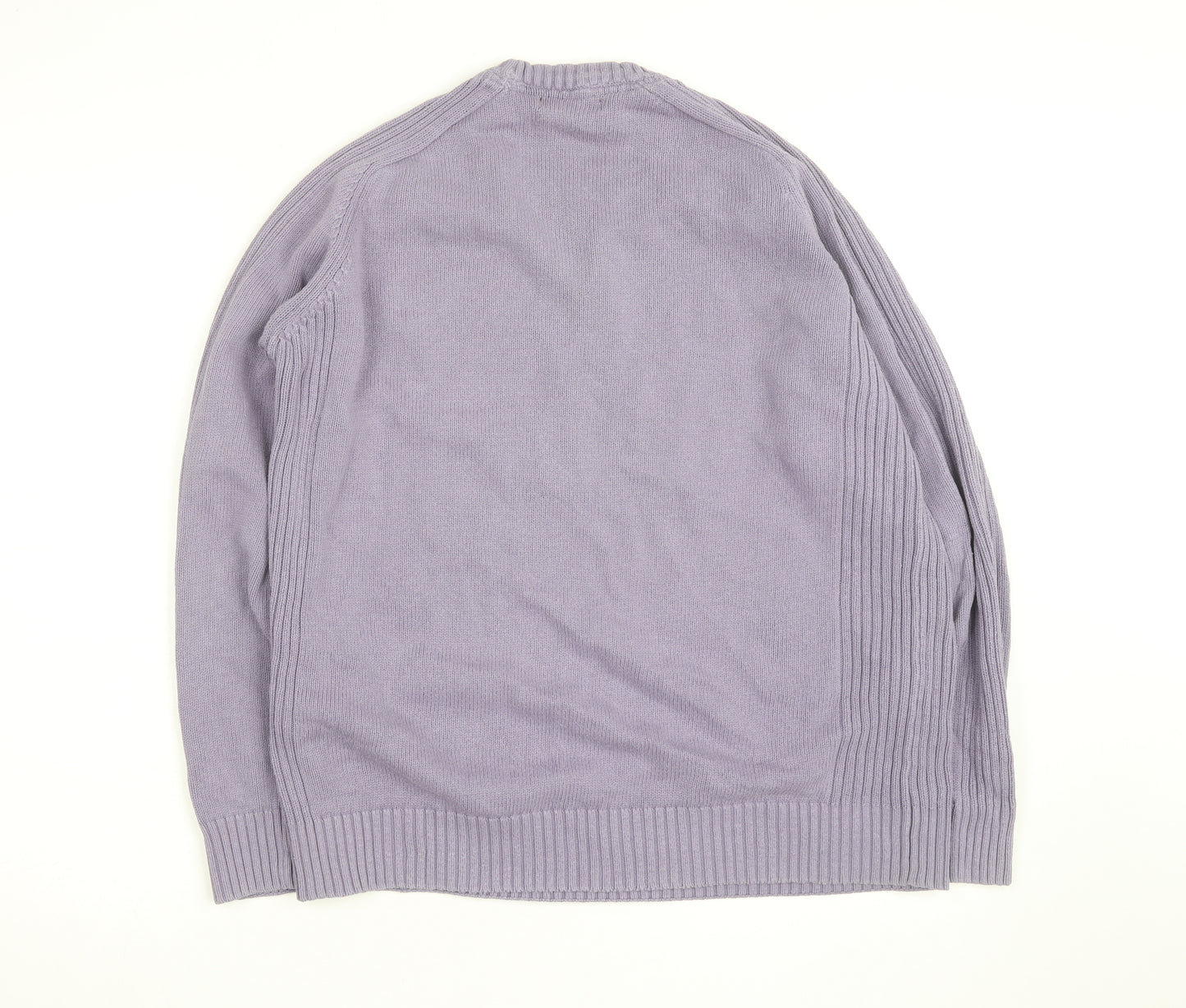 James Pringle Men's Purple Cotton Crew Neck Jumper Size M