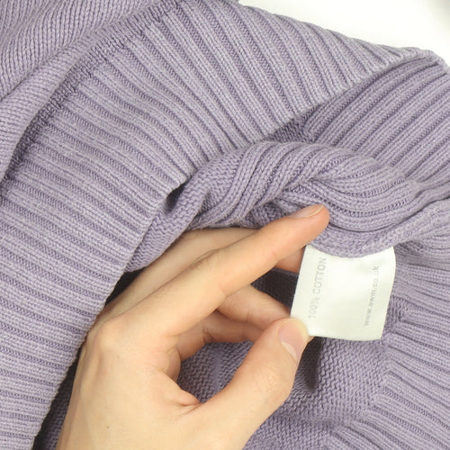 James Pringle Men's Purple Cotton Crew Neck Jumper Size M