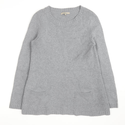 Kew Women Grey Wool Angora Blend Long Sleeve Pullover Jumper L