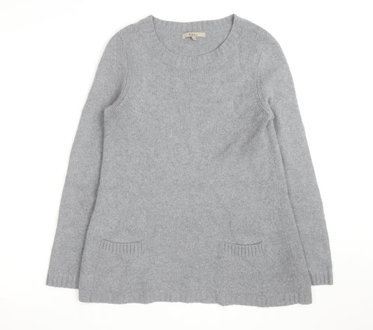 Kew Women Grey Wool Angora Blend Long Sleeve Pullover Jumper L
