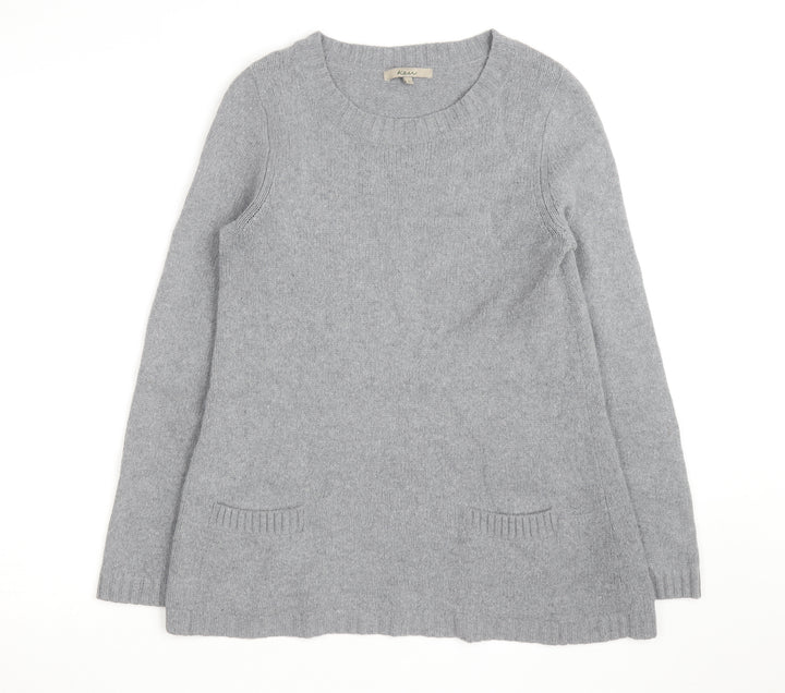 Kew Women Grey Wool Angora Blend Long Sleeve Pullover Jumper L