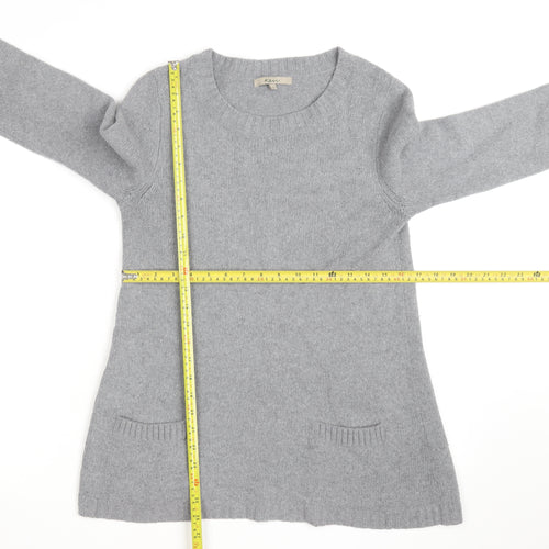 Kew Women Grey Wool Angora Blend Long Sleeve Pullover Jumper L