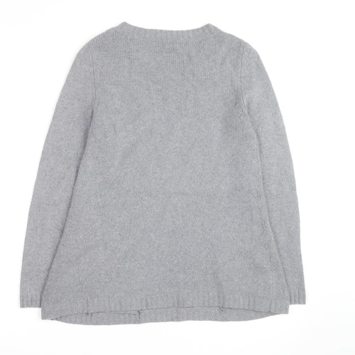 Kew Women Grey Wool Angora Blend Long Sleeve Pullover Jumper L
