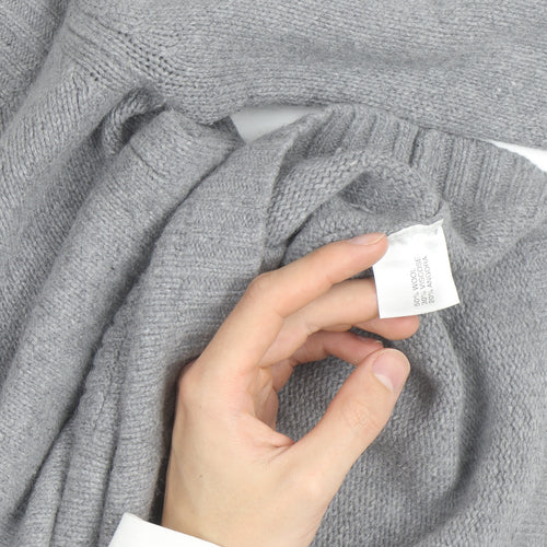 Kew Women Grey Wool Angora Blend Long Sleeve Pullover Jumper L