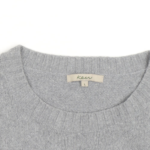 Kew Women Grey Wool Angora Blend Long Sleeve Pullover Jumper L