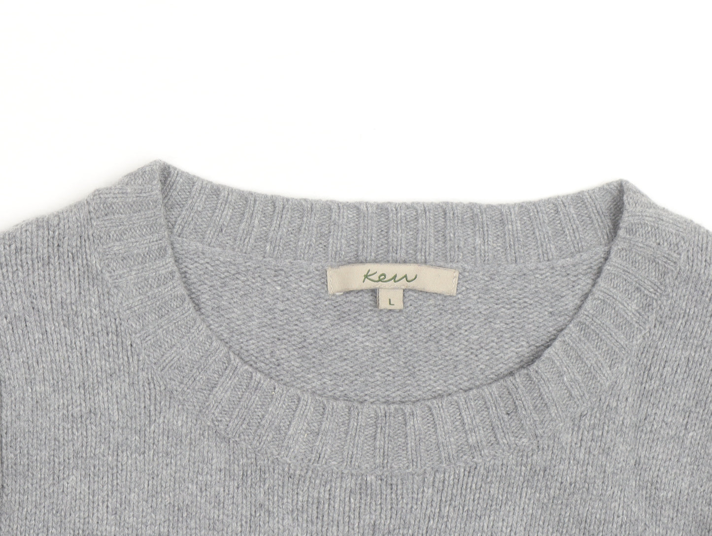 Kew Women Grey Wool Angora Blend Long Sleeve Pullover Jumper L
