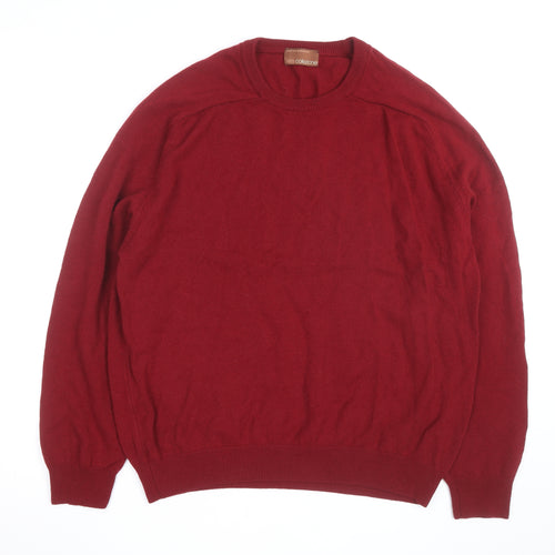 Marks and Spencer Men’s Red Wool Crew Neck Pullover Jumper L