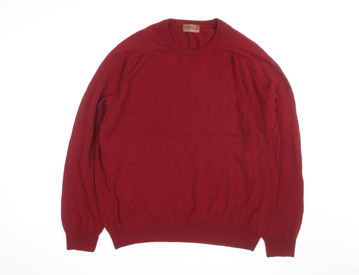 Marks and Spencer Men’s Red Wool Crew Neck Pullover Jumper L