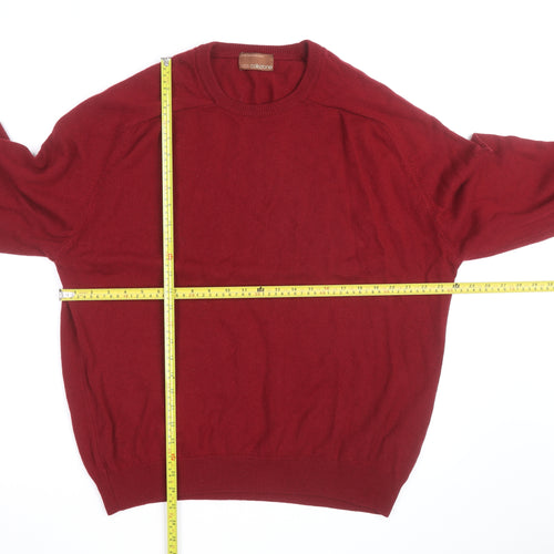Marks and Spencer Men’s Red Wool Crew Neck Pullover Jumper L