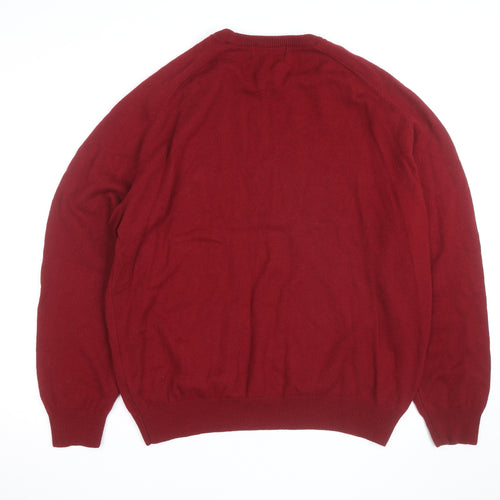 Marks and Spencer Men’s Red Wool Crew Neck Pullover Jumper L