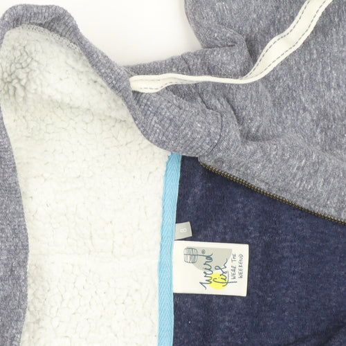 Weird Fish Women's Grey Full Zip Hoodie Size 8 Sherpa Lined