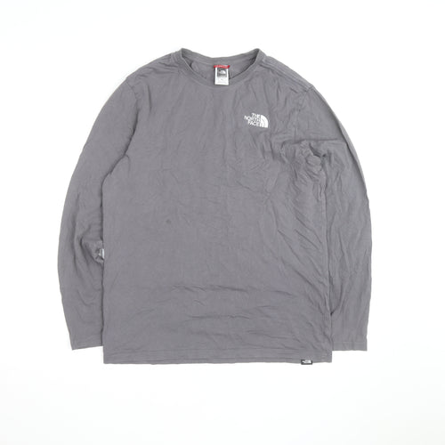 The North Face Mens Grey Long Sleeve Cotton T-Shirt M
