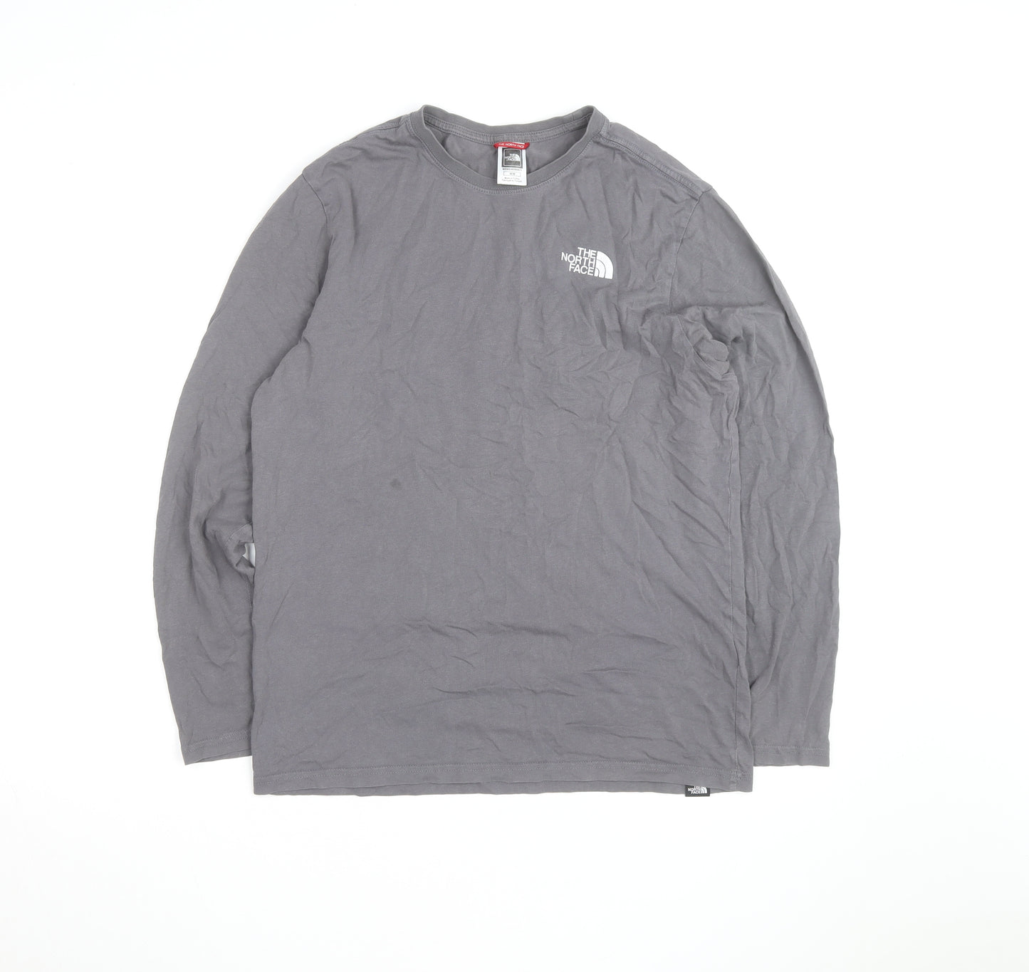The North Face Mens Grey Long Sleeve Cotton T-Shirt M