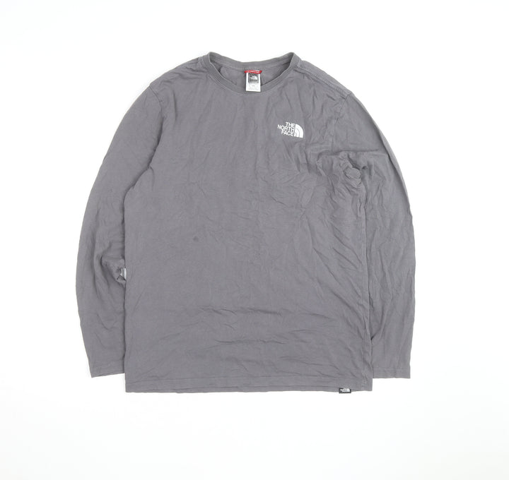The North Face Mens Grey Long Sleeve Cotton T-Shirt M