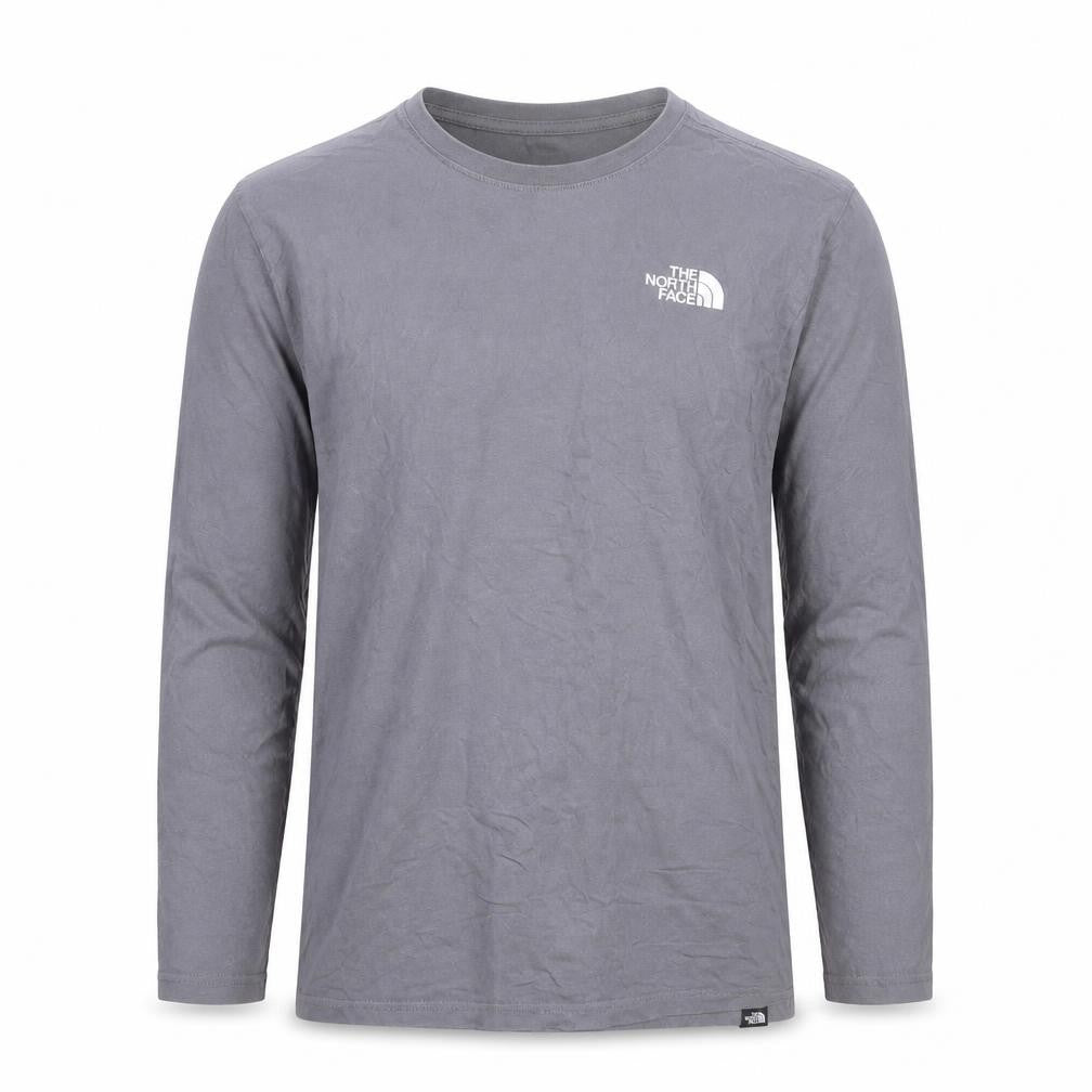 The North Face Mens Grey Long Sleeve Cotton T-Shirt M