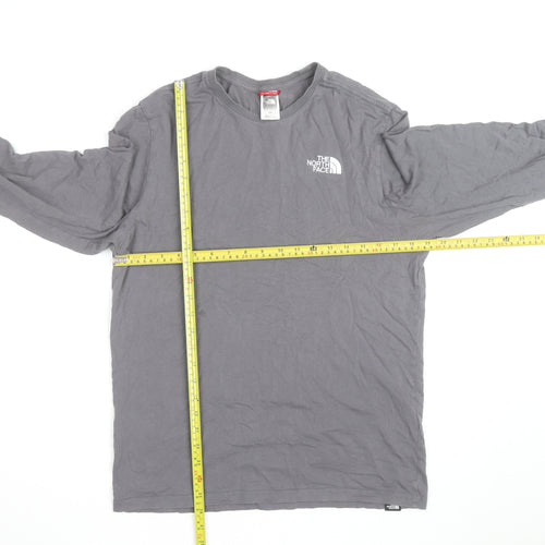 The North Face Mens Grey Long Sleeve Cotton T-Shirt M