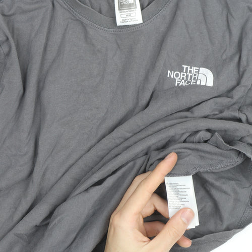 The North Face Mens Grey Long Sleeve Cotton T-Shirt M