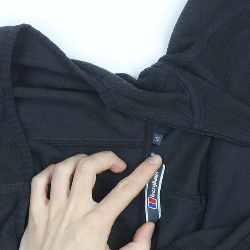 Berghaus Womens Black Fleece 1/2 Zip Hoodie Size 12