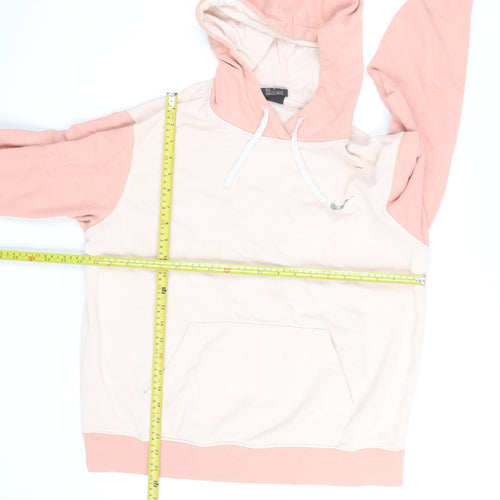 Nike Womens Pink Beige Pullover Hoodie Medium Cotton Blend