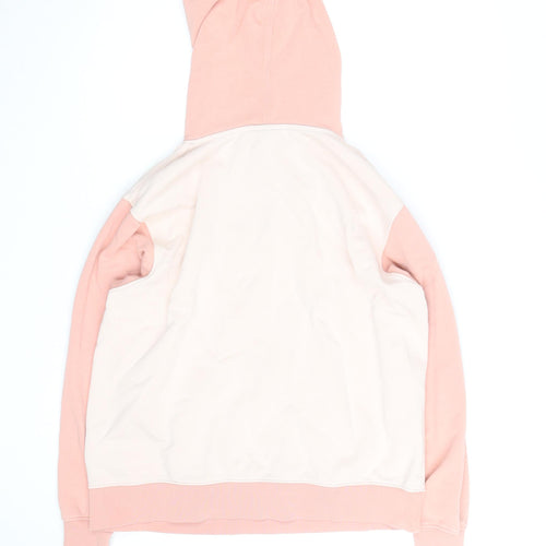 Nike Womens Pink Beige Pullover Hoodie Medium Cotton Blend