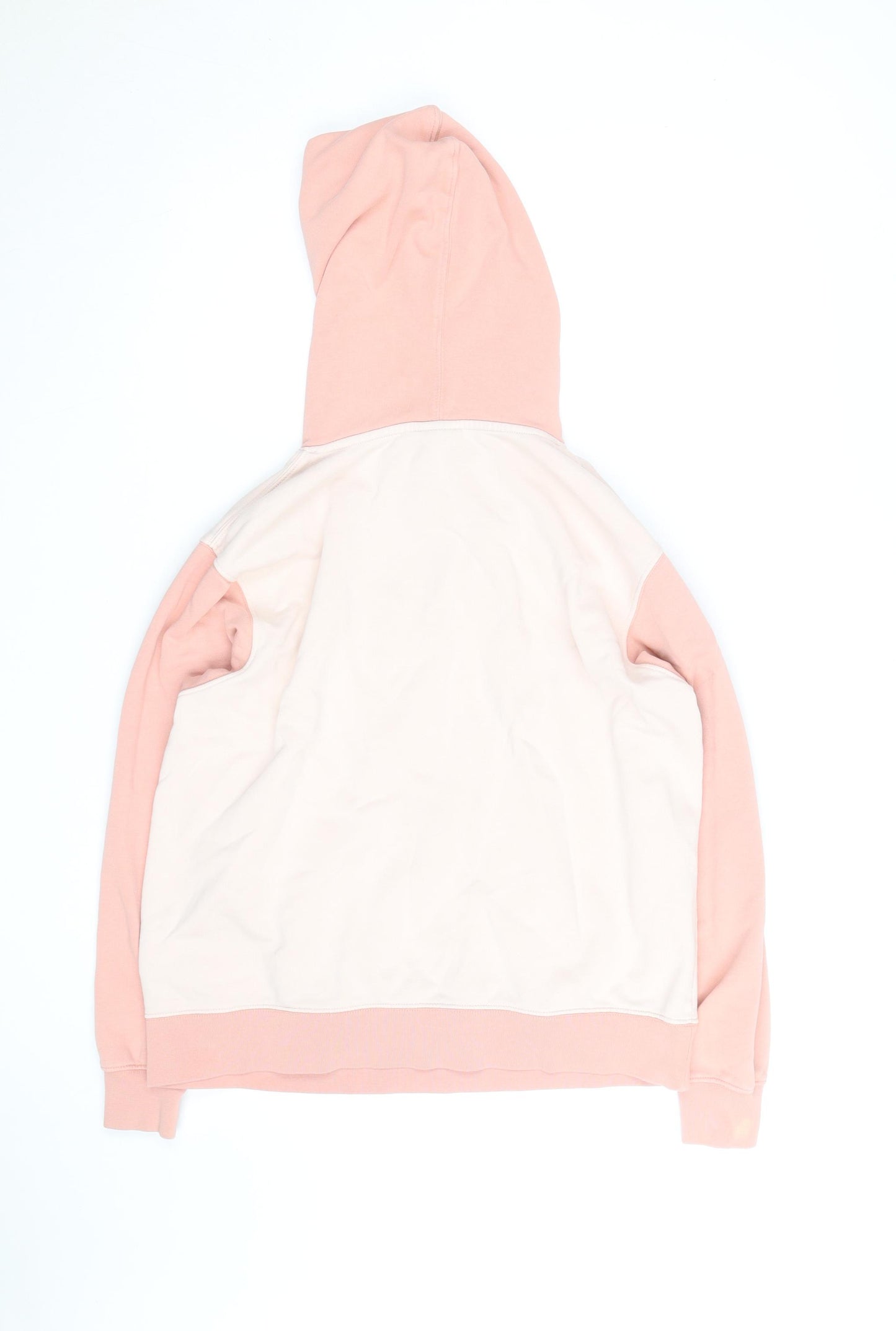 Nike Womens Pink Beige Pullover Hoodie Medium Cotton Blend