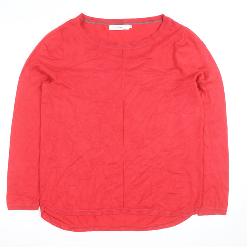 John Lewis Womens Red Crew Neck Long Sleeve Pullover Jumper Size 14