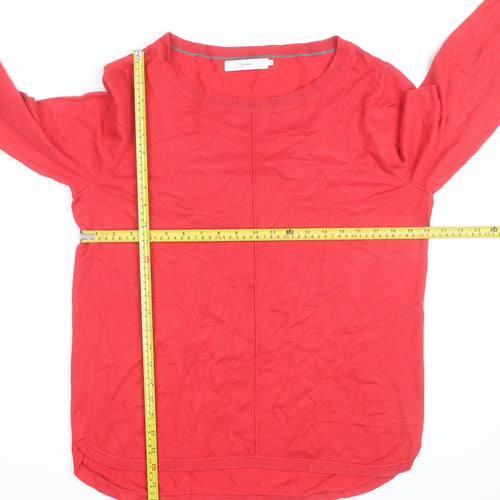 John Lewis Womens Red Crew Neck Long Sleeve Pullover Jumper Size 14