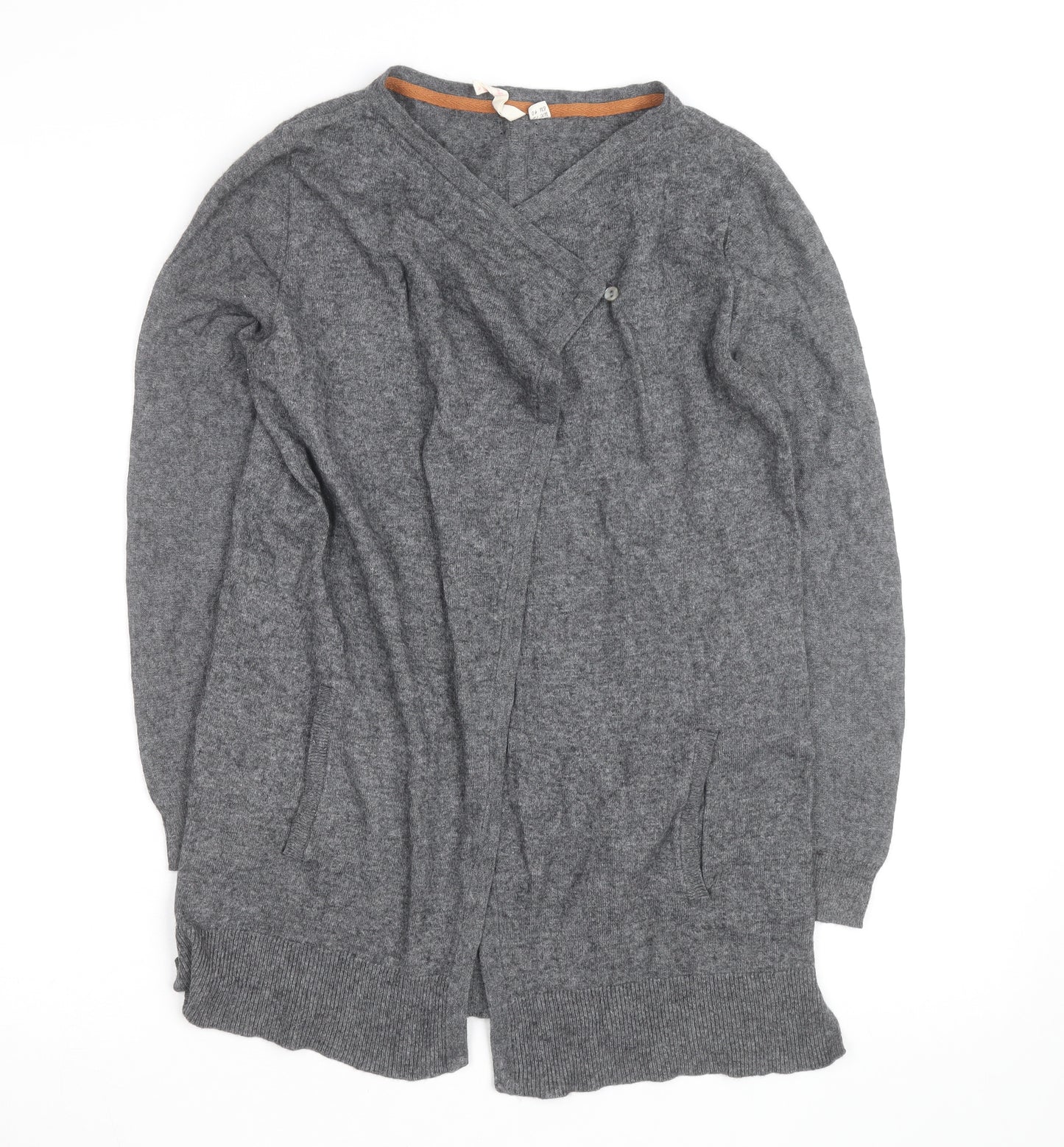 Hobbs Women's Grey Wool Cashmere V-Neck Cardigan Size 12