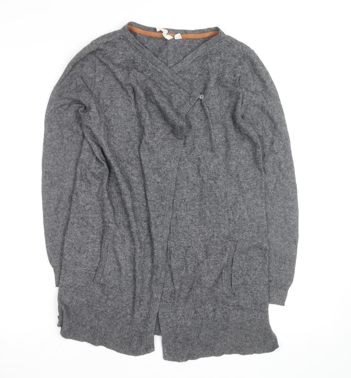 Hobbs Women's Grey Wool Cashmere V-Neck Cardigan Size 12
