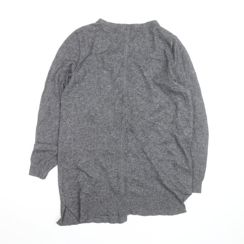 Hobbs Women's Grey Wool Cashmere V-Neck Cardigan Size 12