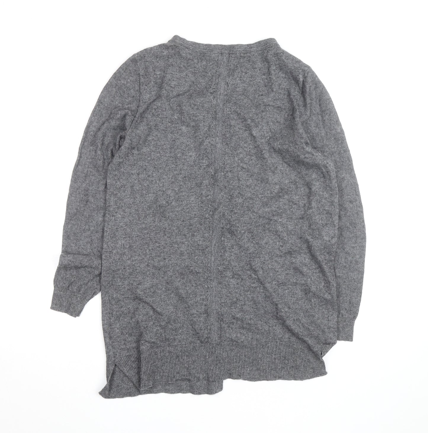 Hobbs Women's Grey Wool Cashmere V-Neck Cardigan Size 12