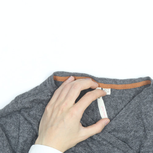 Hobbs Women's Grey Wool Cashmere V-Neck Cardigan Size 12