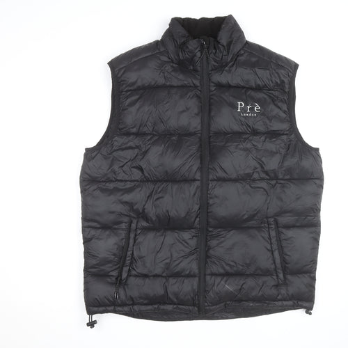 Prè London Men's Black Puffer Gilet Waistcoat Size M