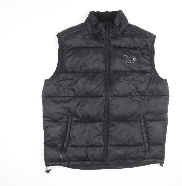 Prè London Men's Black Puffer Gilet Waistcoat Size M
