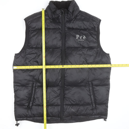 Prè London Men's Black Puffer Gilet Waistcoat Size M