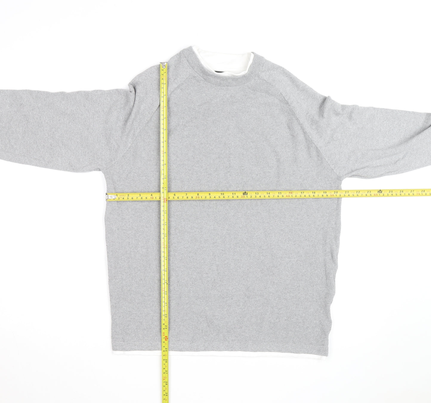 Threadbare Men's Grey Cotton Blend Crew Neck Pullover Jumper M
