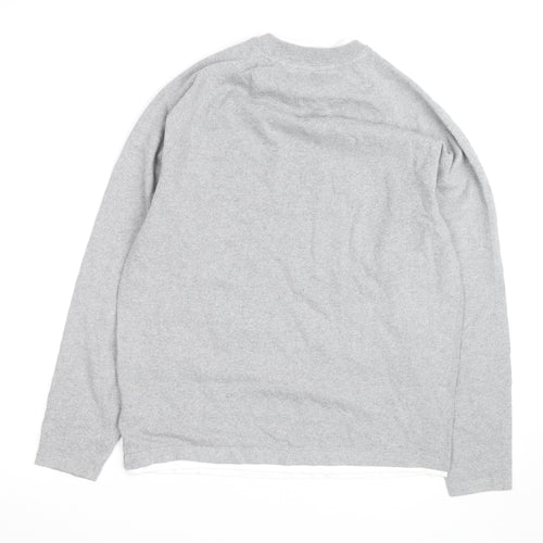 Threadbare Men's Grey Cotton Blend Crew Neck Pullover Jumper M