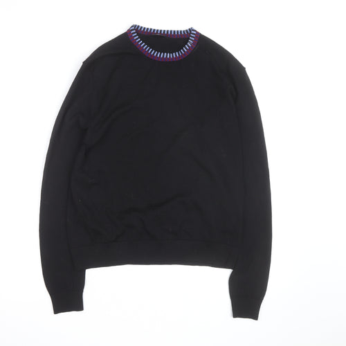 Paul Smith Men's Black Wool Crew Neck Jumper XL Classic Knit