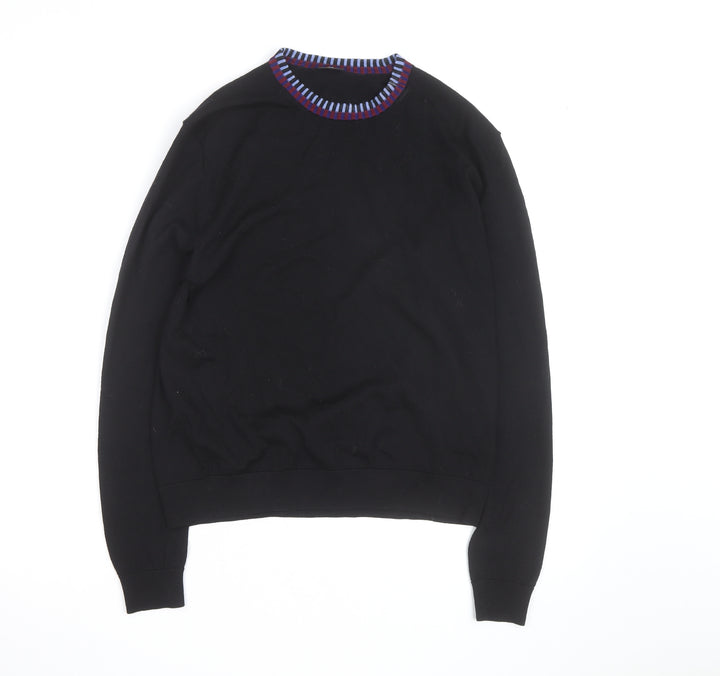 Paul Smith Men's Black Wool Crew Neck Jumper XL Classic Knit