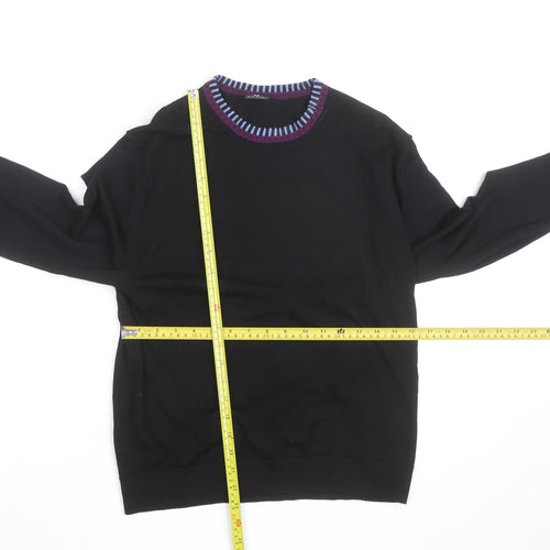Paul Smith Men's Black Wool Crew Neck Jumper XL Classic Knit