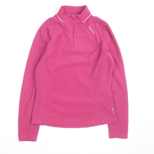 Quechua Women Pink 1/2 Zip Fleece Pullover Sweatshirt Size 12