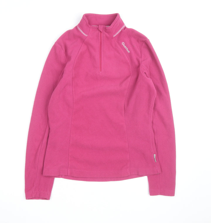Quechua Women Pink 1/2 Zip Fleece Pullover Sweatshirt Size 12
