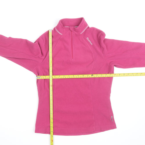 Quechua Women Pink 1/2 Zip Fleece Pullover Sweatshirt Size 12