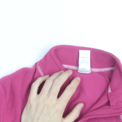 Quechua Women Pink 1/2 Zip Fleece Pullover Sweatshirt Size 12