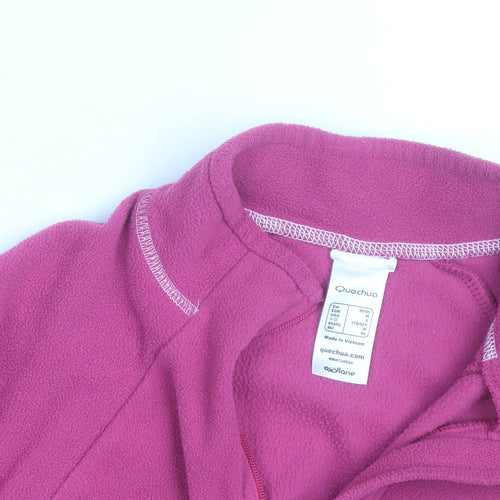 Quechua Women Pink 1/2 Zip Fleece Pullover Sweatshirt Size 12