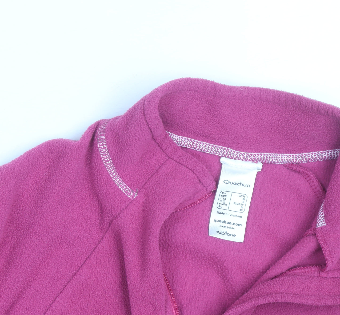 Quechua Women Pink 1/2 Zip Fleece Pullover Sweatshirt Size 12